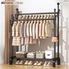 Floor-Standing Balcony Clothes Rack, Indoor Hat Holder, Simple Bedroom Storage, and Hanging Pole.