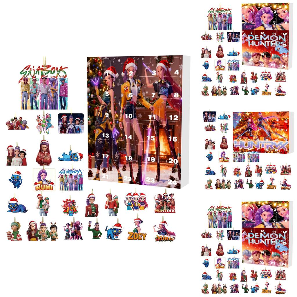 Kpop Demon Hunters Christmas Countdown Calendar Acrylic Wall Hanging Gift For Teens