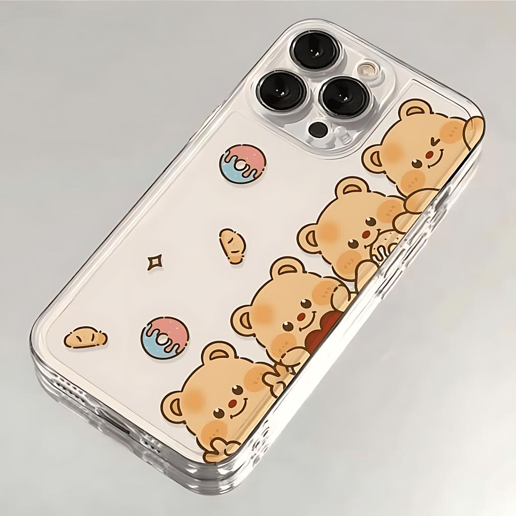 Cute little bear Phone Case For Samsung S26 S25 S24 S23 S22 S21 FE Note20 Note10 Plus Ultra Lite Edge 5G Clear Soft TPU Cover