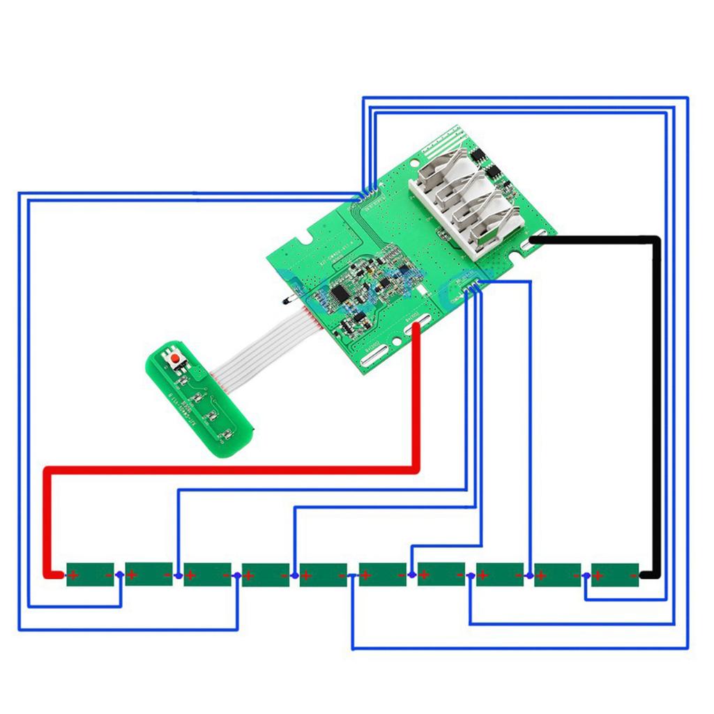 18650 Lithium Batteries Charging Protections Circuit Board Module PCB Case For 40V GMAX 29472 29462 Power Tool Assembly