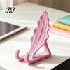 Portable Mobile Support Leaf Shaped Phone Stand, 3D Printed Holder with Double Desktop Hook Support, Creative Hands Free Video Cradle, Artistic Decor