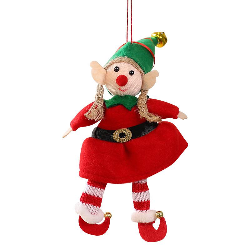 Weihnachtselfenpuppen-Ornament aus Stoffmaterial für Feiertagsbaumdekorationen
