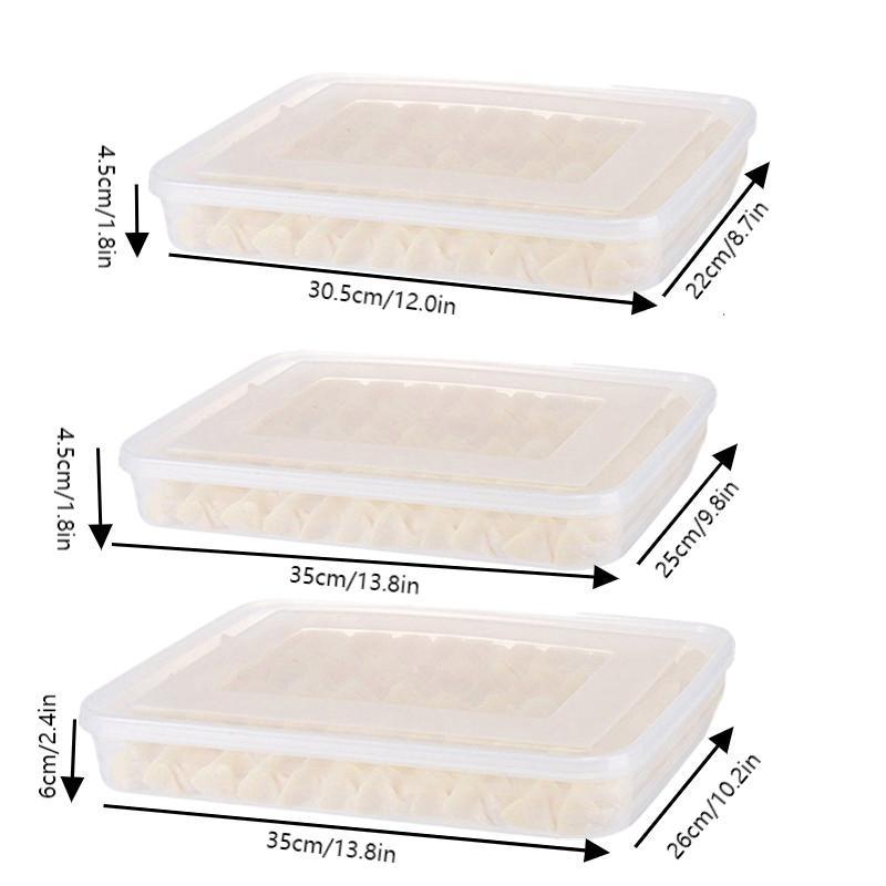 Kitchen Storage Box Refrigerator Organizer Transparent Food Containers Tray For Dumpling Fruits Vegetables Meat Cake