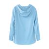 Camicia da Uomo con Cappuccio a Maniche Lunghe Leggera in Miscela Lino Cotone Pullover Casual Top Henley con Bottoni per Primavera Estate Uso Quotidiano