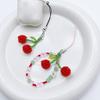 Fashion Beaded Cherry Phone Charm Straps Car Keys Hanging Pendants Y2K Style Bag Decoration Lanyard Purse Accessories