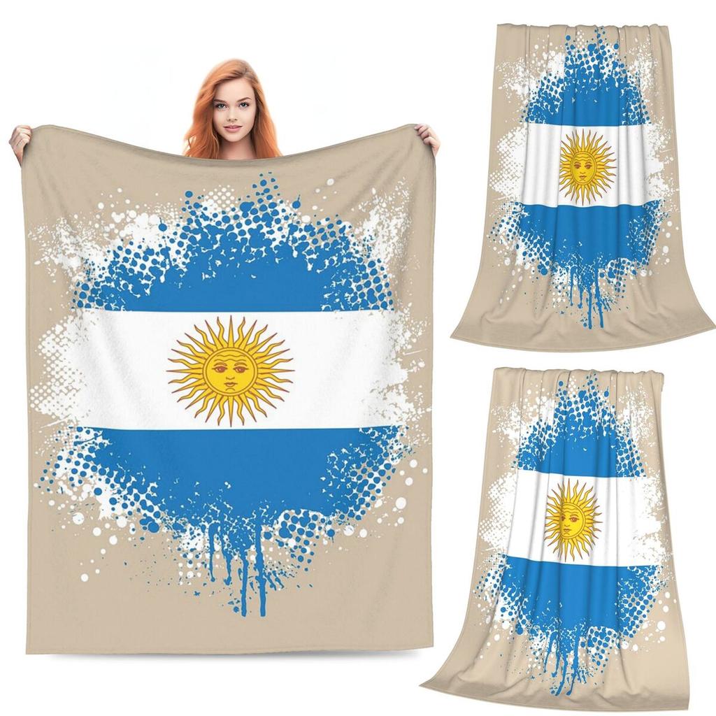 Argentina Argentinian National Flag Blankets Soft Warm Flannel Throw Blanket Bedspread for Bed Living room Picnic Travel Couch