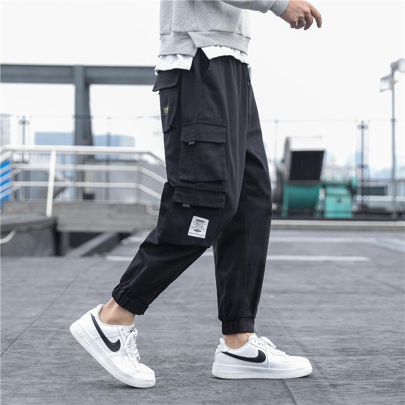 Men's Japanese Style Cotton Harem Pants - Multi-Pocket, Casual, Spring/Summer 2024, Trendy, Loose Fit, Large Size