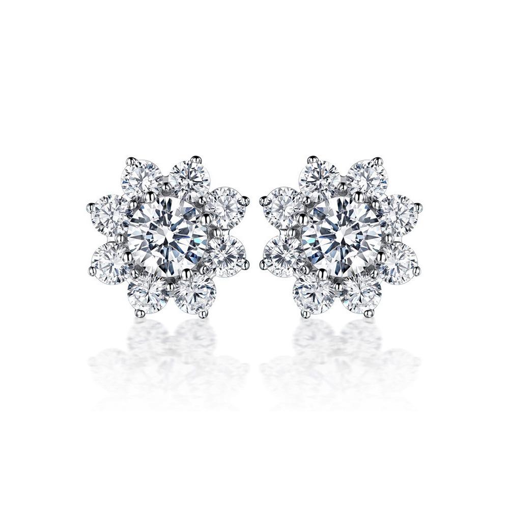 Sunflower Moissanite Simulant Full Zircon Necklace Ring Earring Set