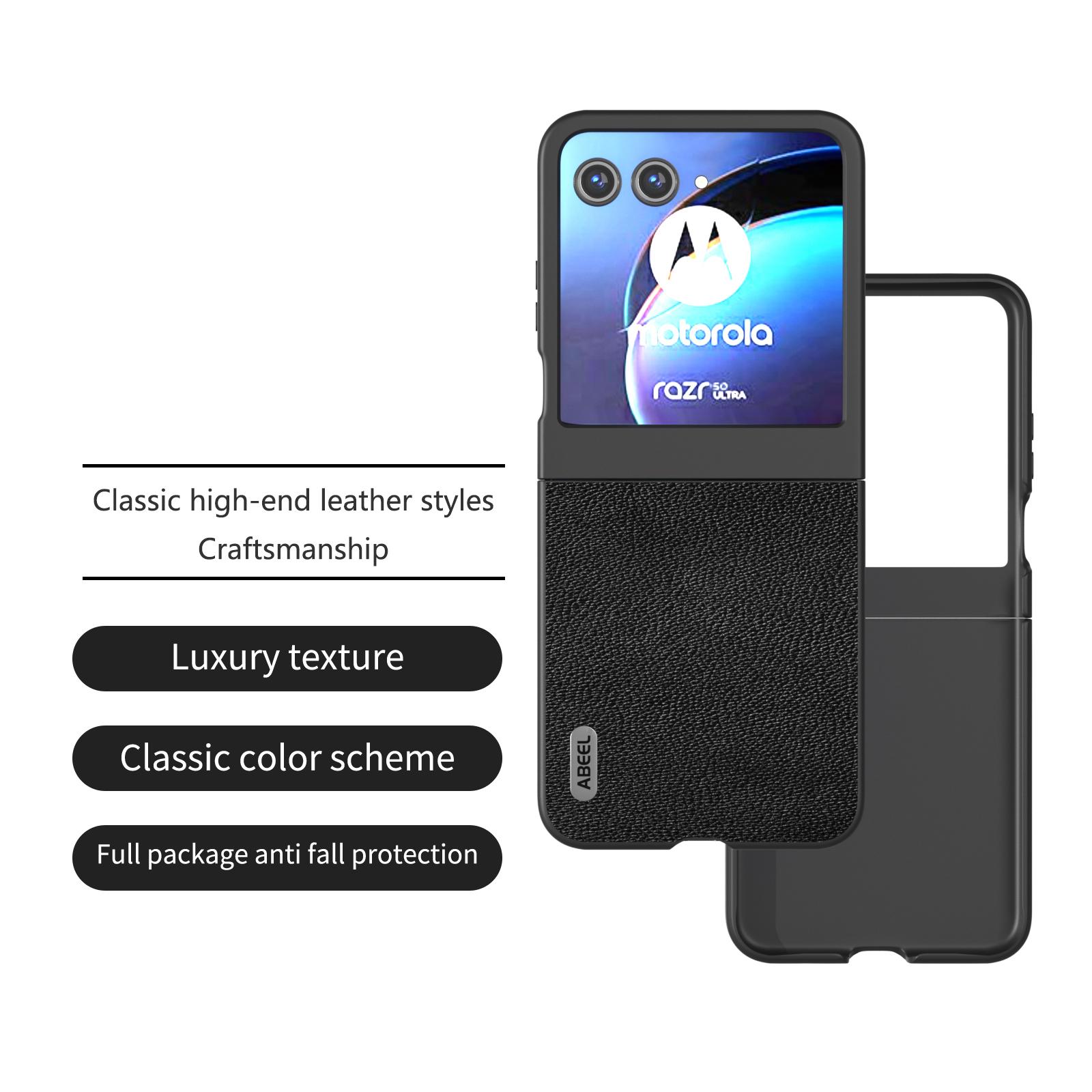 

ABEEL For Motorola Razr 60/Razr 50 5G Case Litchi Texture Non-Slip Phone Cover Black