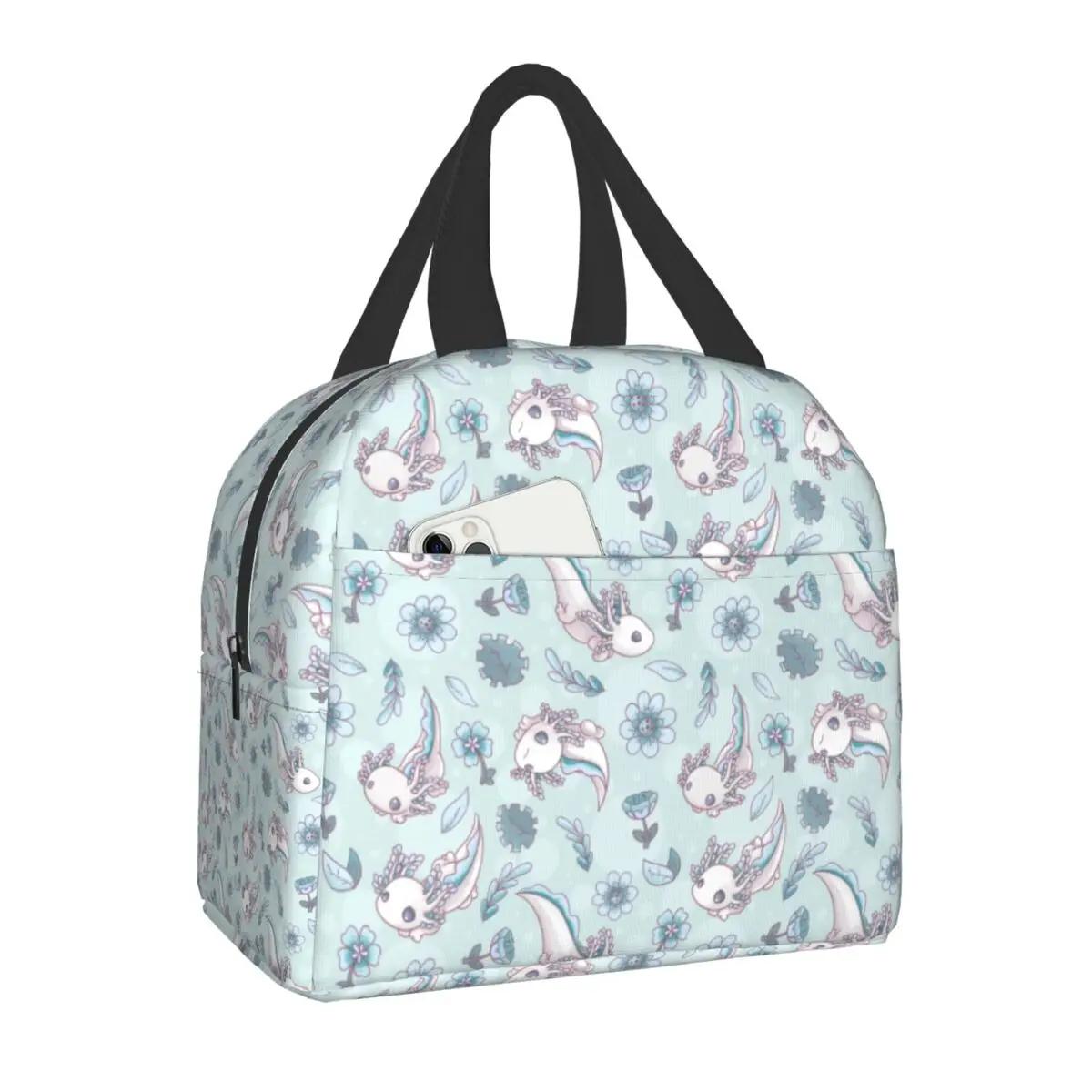 

Милая сумка для ланча с аксолотлями для женщин, детей, школьников, контейнер для еды, термоизолированная сумка-холодильник, портативная сумка для кемпинга, путешествий, пикника 22x20x13CM хаки