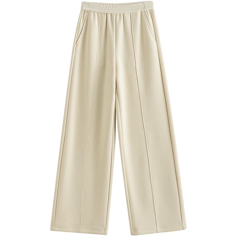 INMAN Women's Casual Wool Blend Knitted Wide-Leg Pants