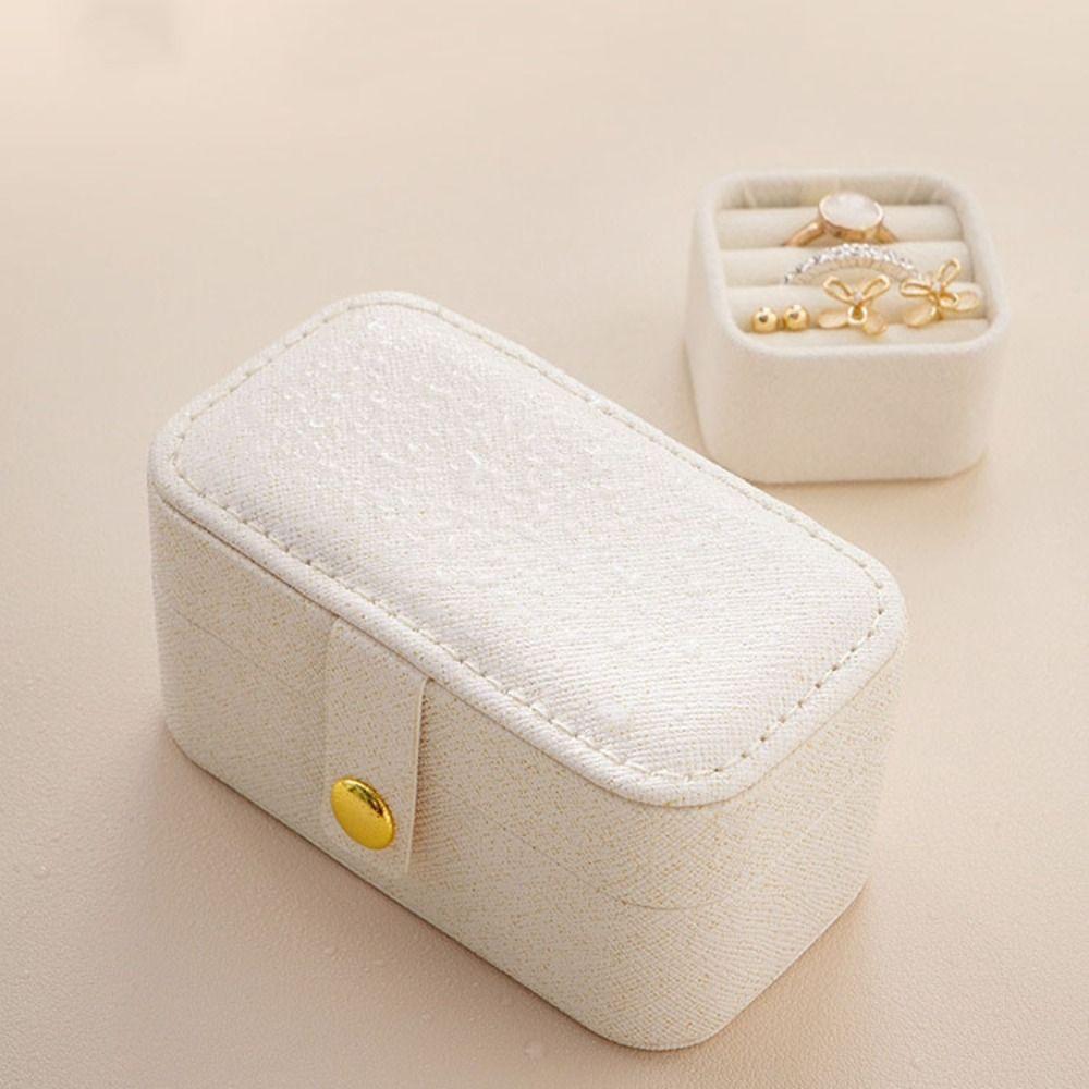Mini Jewelry Storage Box PU Leather Jewelry Display Case Simple Ring Necklace Case  Travel