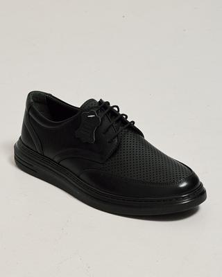 Perforierte Schuhe 3621 40 aus schwarzem Leder