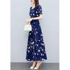 Summer Floral Plus Size Waist-Cinching Dress for Women