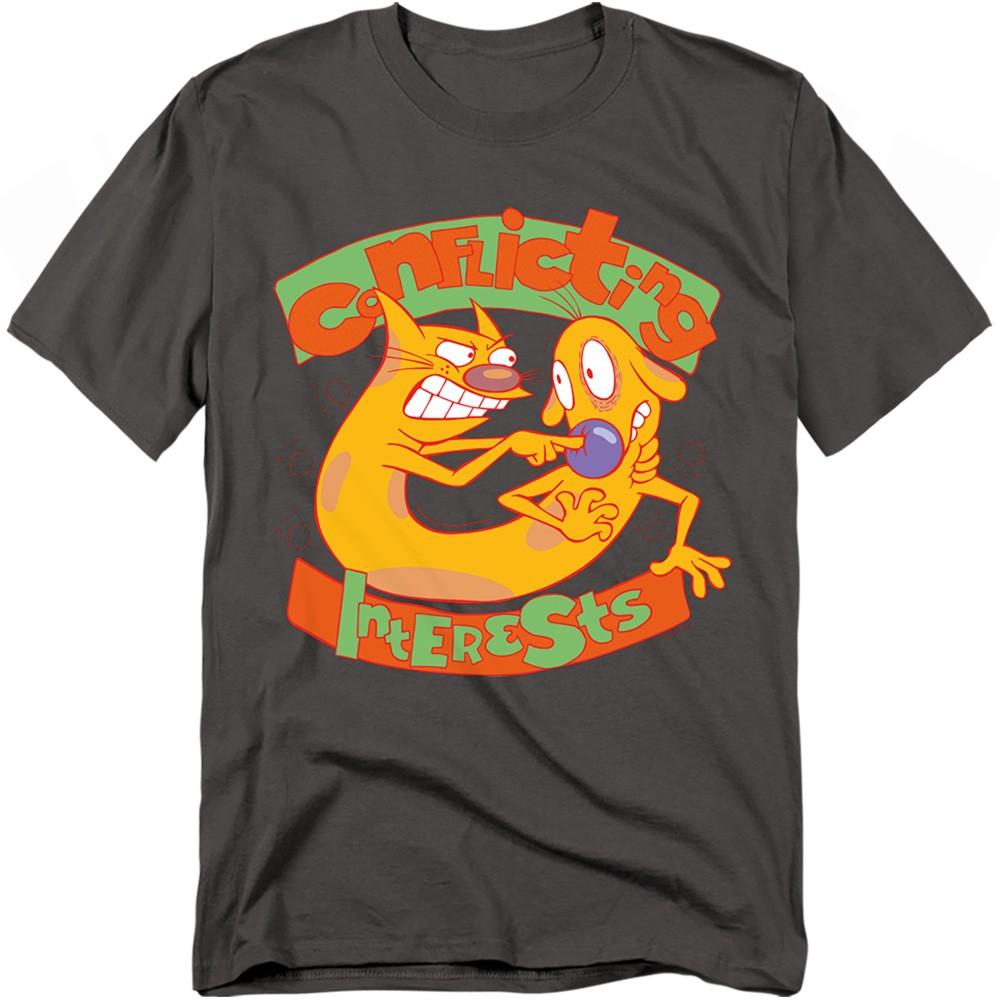 Catdog - Conflicting Interests - Adult Unisex Short Sleeve T-Shirt - Gray 2XL