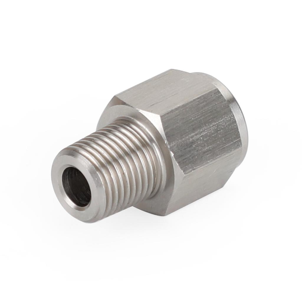1/8" NPT Male To M10x1.0 Female Stainless Steel Oil Pressure Gauge Adapter