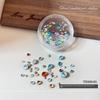 1 Box Mixed-Size Mini Pointed-bottom Round Nail Rhinestone Shiny Luxury Nail Crystal DIY Nail Art Decoration Gems Accessories