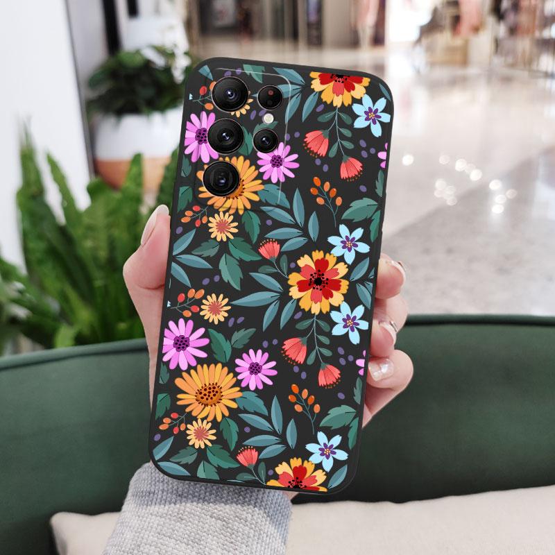 Showy Flowers Phone Case For Samsung Galaxy S25 S24 S23 S22 S21 S20 Ultra Plus FE Note 20 ultra 10 9 Plus Cover