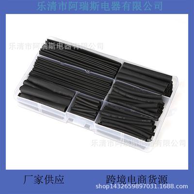 150 Stück Schwarzes Umweltfreundliches Flammenhemmendes Wärmeschrumpfschlauch-Set