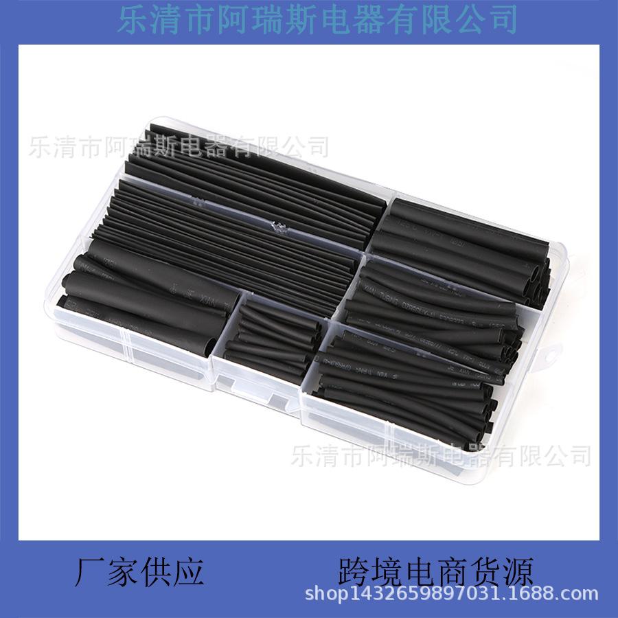 

Набір термозбіжної трубки чорного кольору, екологічно чистої, вогнестійкої, 150 шт. 150PCS Bagged Set