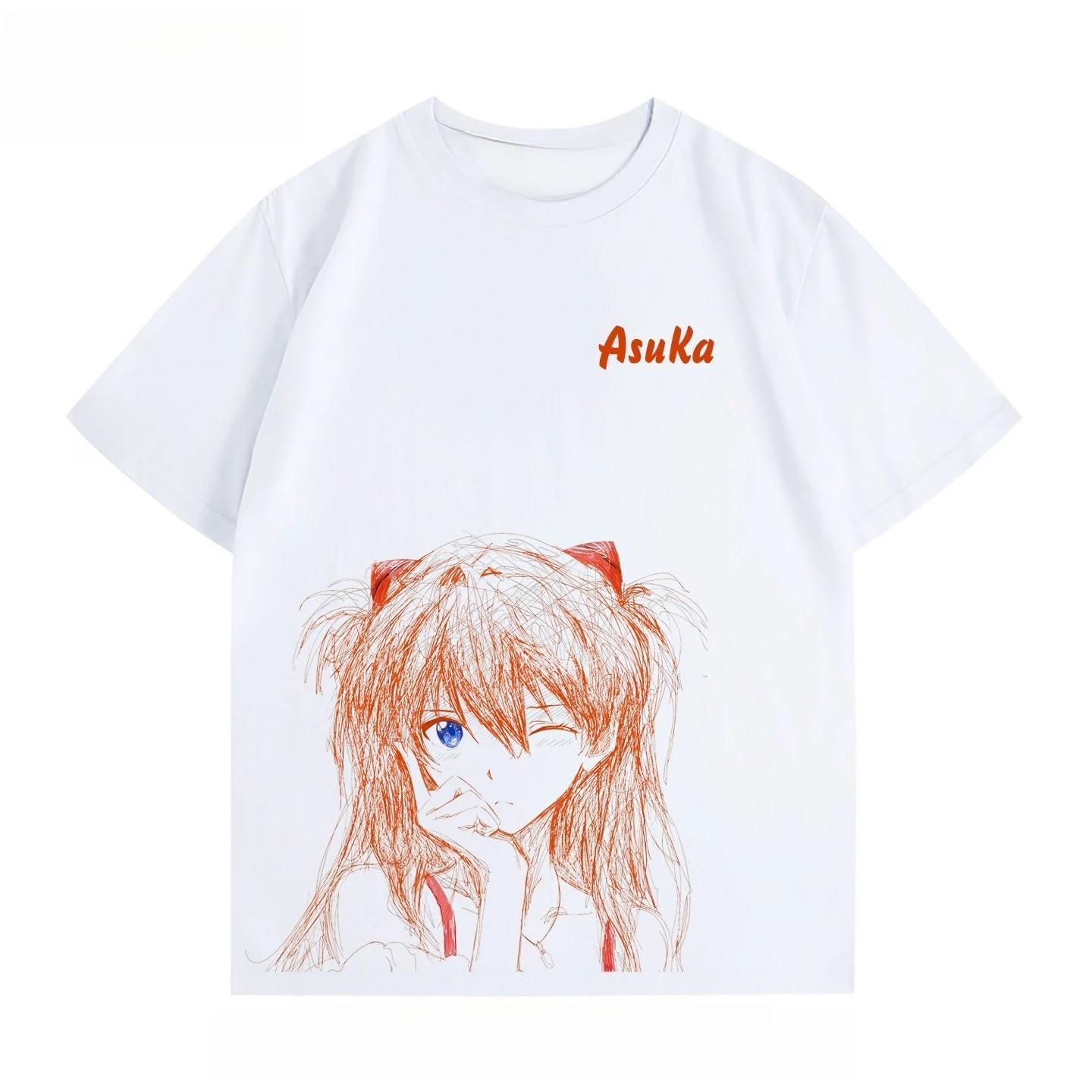 

Neon Genesis Evangelion Asuka Langley Soryu Sketch Art Casual Oversized Anime Women And Men T-Shirt 4XL
