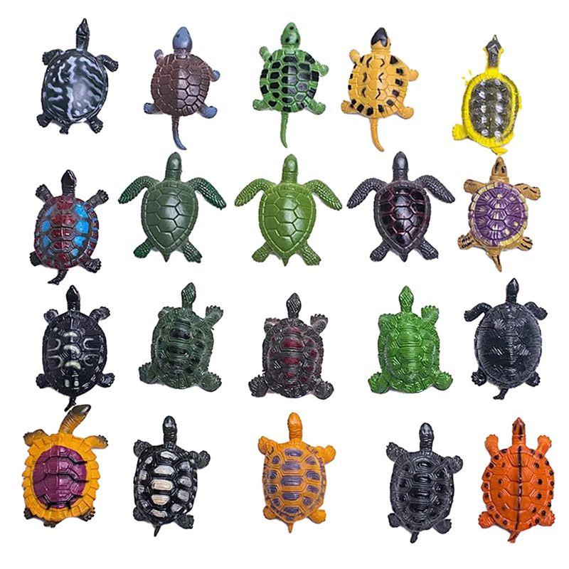 ABJI-Tortoise Statue Turtle Figurines Miniature Figurines 20Pcs Realistic Turtle Statue Home Decor Kids Favor Decorations