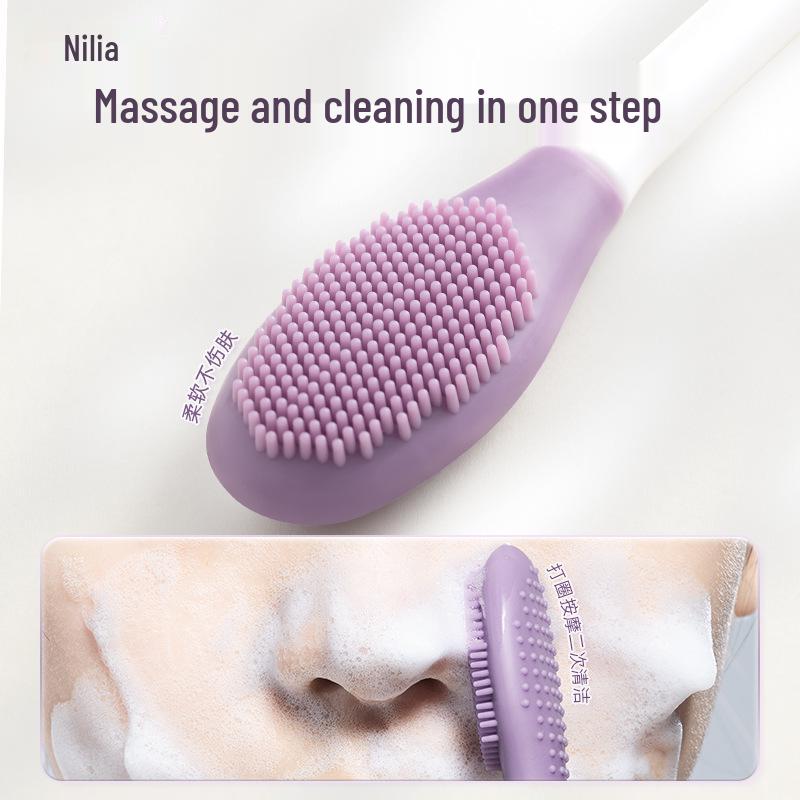 Dual-Ended Silicone Facial Brush & Scraper