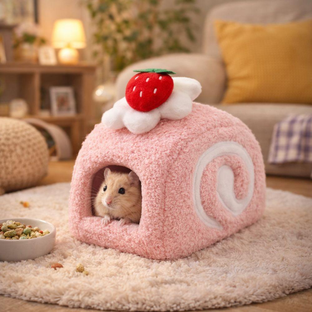 Warm Plush Hamster Cage Cute Pet Sleeping Bag Chinchilla Shelter Bird Hiding House  Small Animal
