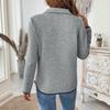 Women's Waffle V-Neck Zipper Half Placket Pullover Sweatshirt Casual Solid Color Muscle Top