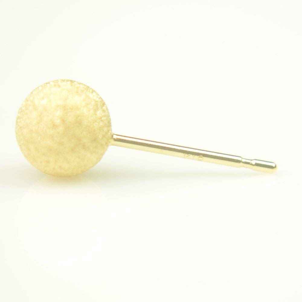 K18 Yellow Gold Flash Ball Earrings 5mm 1 Pair for Both Ears Stardust Made in Japan Nickel Free Yokomountain (Fitted Back)
