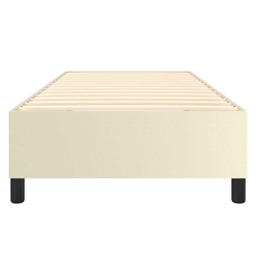 Box Spring Bed Frame Cream 90x190 Cm Artificial Leather
