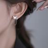Butterfly Chain Stud Earrings Long Internet Celebrity Exquisite Women'S Flash Diamond Moonstone Earrings