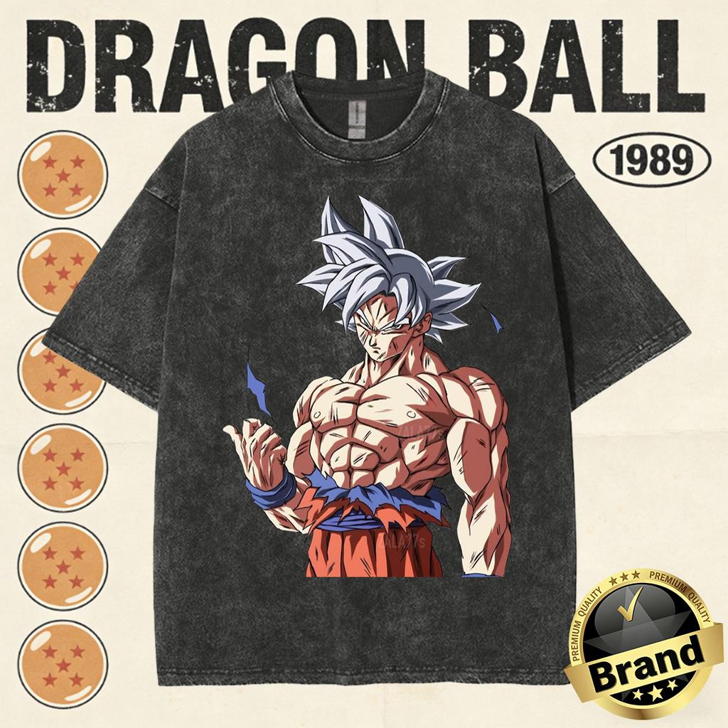 Summer Dragon Ball Family Matching Vintage Tee Men Washed High Quality Nostalgic Print Heavyweight Retro Tops