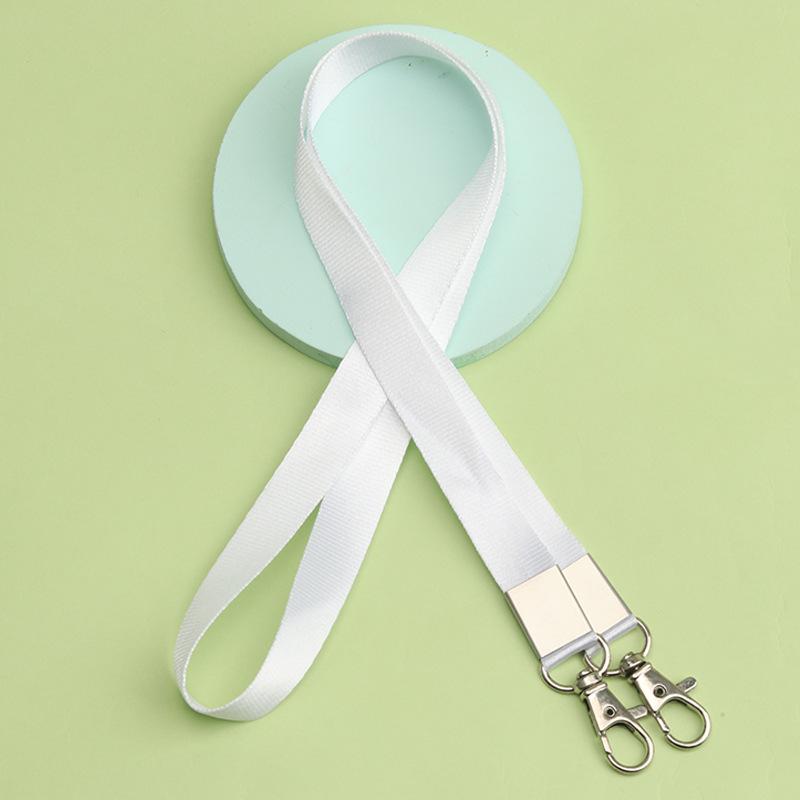 Double Hook ID Badge Lanyard with Double Buckle and Dual Clip Holder