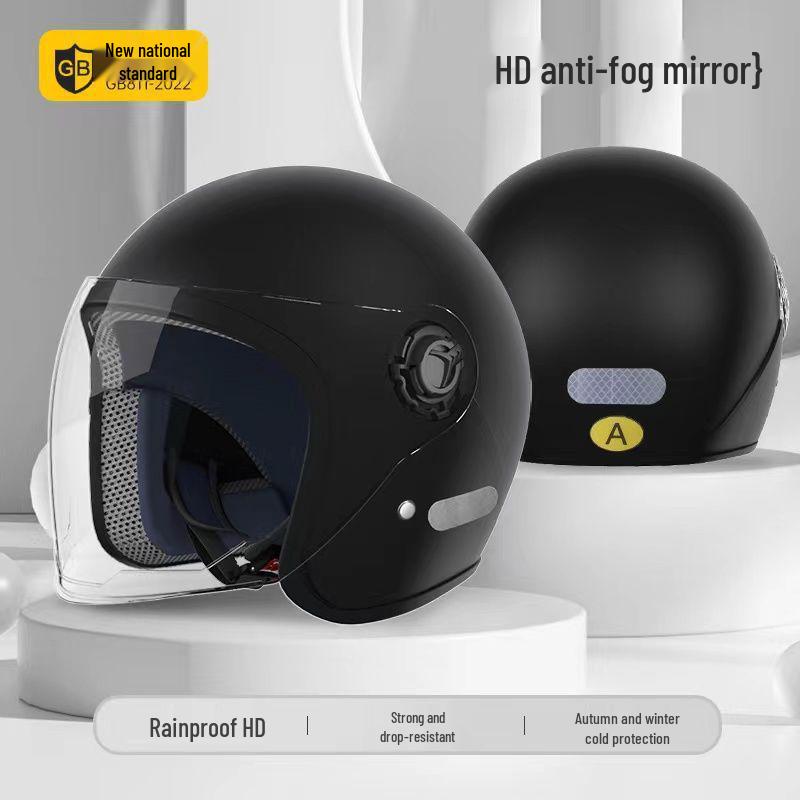 "3C Certified Warm Electric Motorcycle Helmet for Men & Women - Cold Protection for Autumn & Winter"
