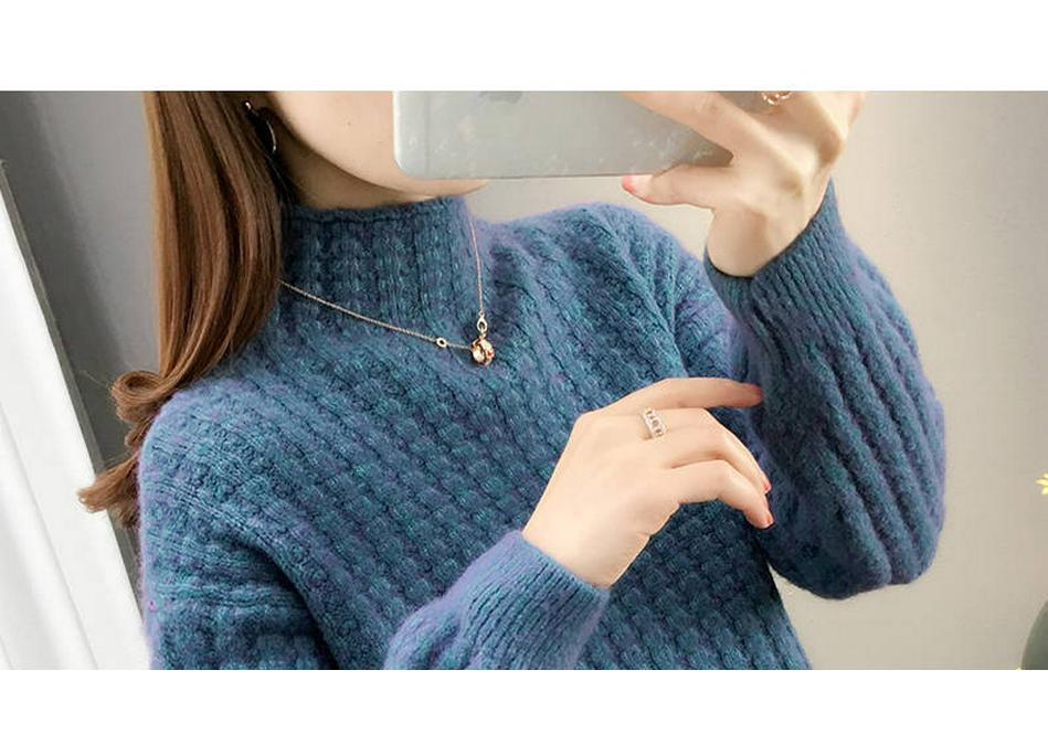 2023 Autumn/Winter Women's High Neck Cherry Red Cable Knit Sweater - Trendy Base Layer Outerwear
