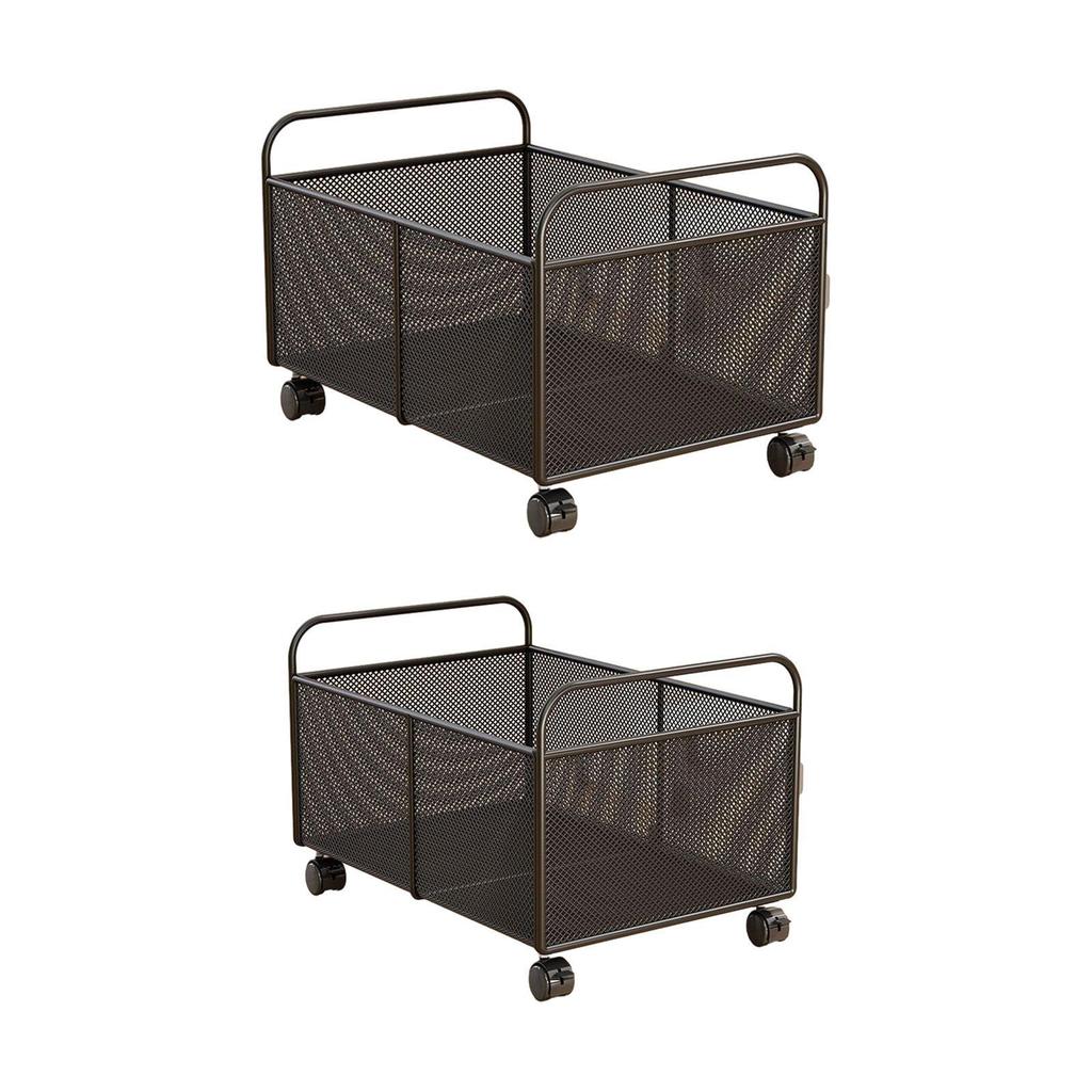 Iron Wire Storage Basket Portable Storage Cabinet Multiuse Organizer Cart for Home Office Garage
