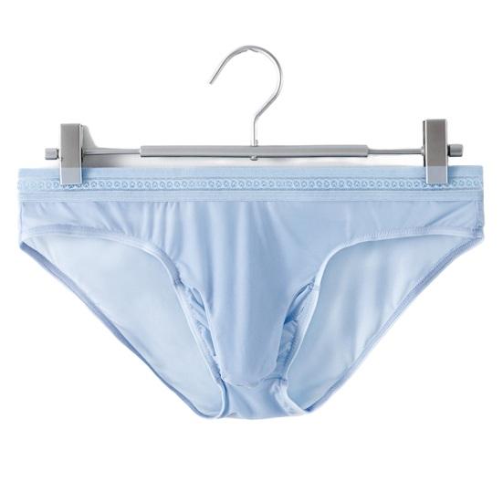 Men Briefs Mid-rise Elastic Waistband Thin Ice Silk Panties Solid Color Perspective Breathable Comfortable Fit Underwear