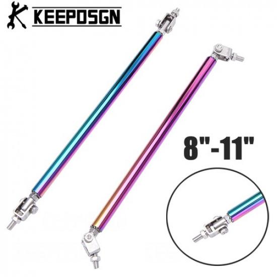 Adjustable Front Bumper Lip Splitter Strut Brace Rod Tie Support Bars Universal