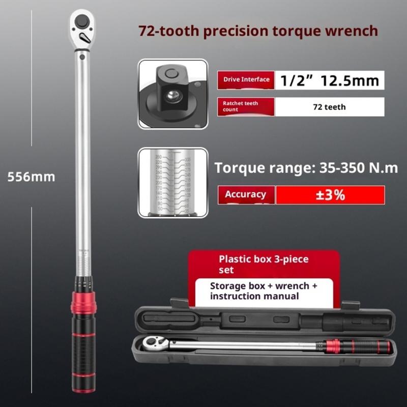 652F Ergonomic Torque Wrench Tool Steel Nonslip Grip Repair Hand Tool For Professional Technicians And Hobbyists