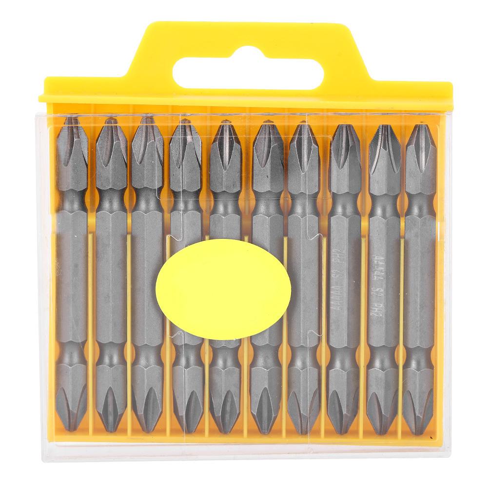 10Pcs Double End   Screwdriver Bit     Alloy Steel Magnetic Hand Tool 65mm