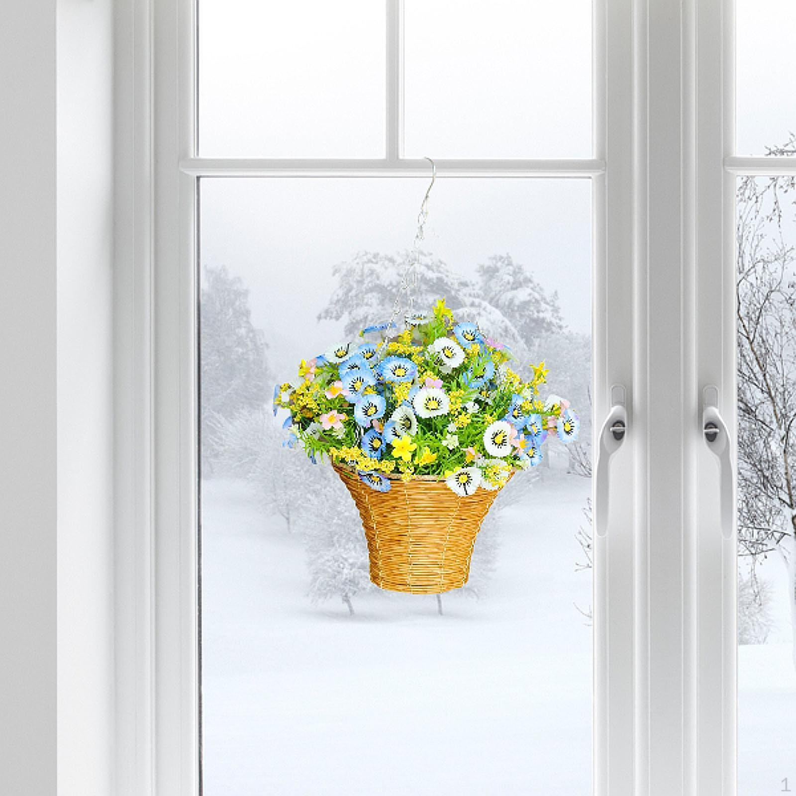 

Door Hanger Basket Wreath Artificial Flower Garland Floral Pendant Front Style G