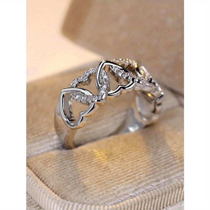 Delicate Heart Hollow Decor Ring Daily Wear or Dates Valentines