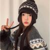 Warm Jacquard Knitted Hat Printed Ear Protection Hat Casual Lei Feng Hat  Winter