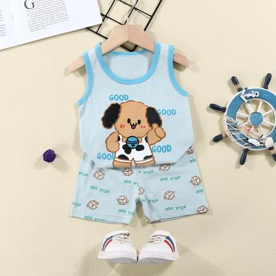 Children's Vest Set Summer Pure Cotton New Girls' Shorts Korean Version Boys' Sleeveless Set