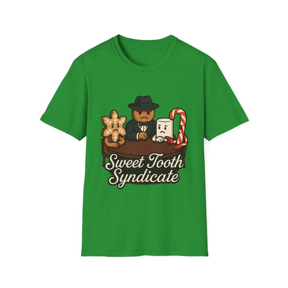 

Unisex Softstyle T-Shirt Gingerbread Godfather Cookie Syndicate Funny Christmas 3XL