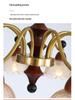 French Mid-Century Walnut Chandelier - Nanyang Style for Living, Dining, or Bedroom