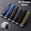 Ribbed Nylon Watch Band 20mm Comfortable Watch Straps Loop Military Washable Watchband Folding Buckle for Men Women Watchbands