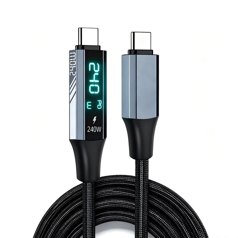 240W Cable Digital Display USB C Cable 8K HD Video Screen Cast 40Gbps High Speed Data Transfer Braided Cord For Laptop Phone