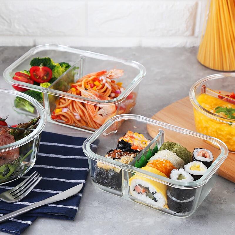Lock&Lock 2-Compartment Glass Food Storage Container 1020ml